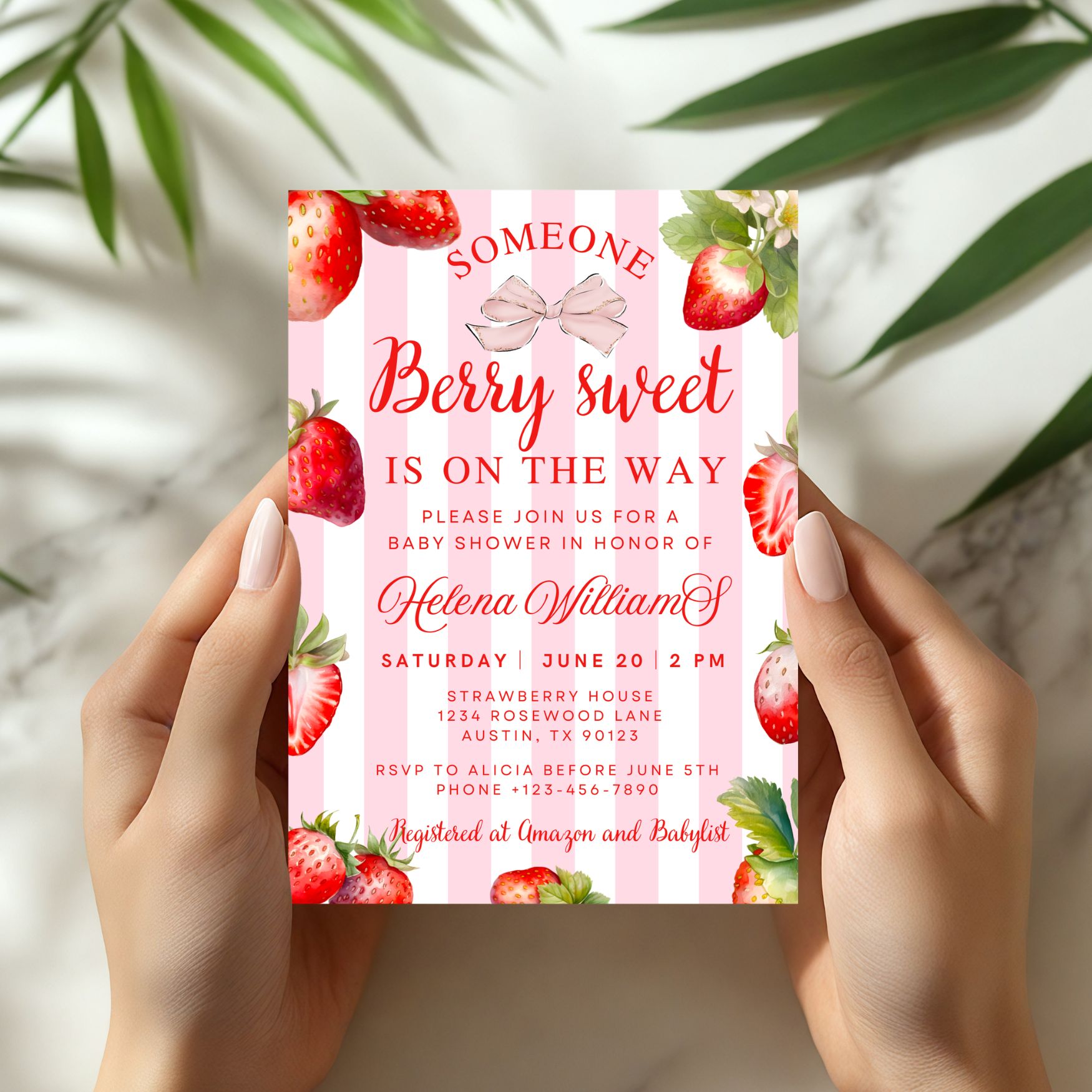 Berry Sweet Baby Shower Invitation Bundle