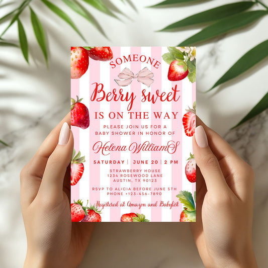 Berry Sweet Baby Shower Invitation Bundle