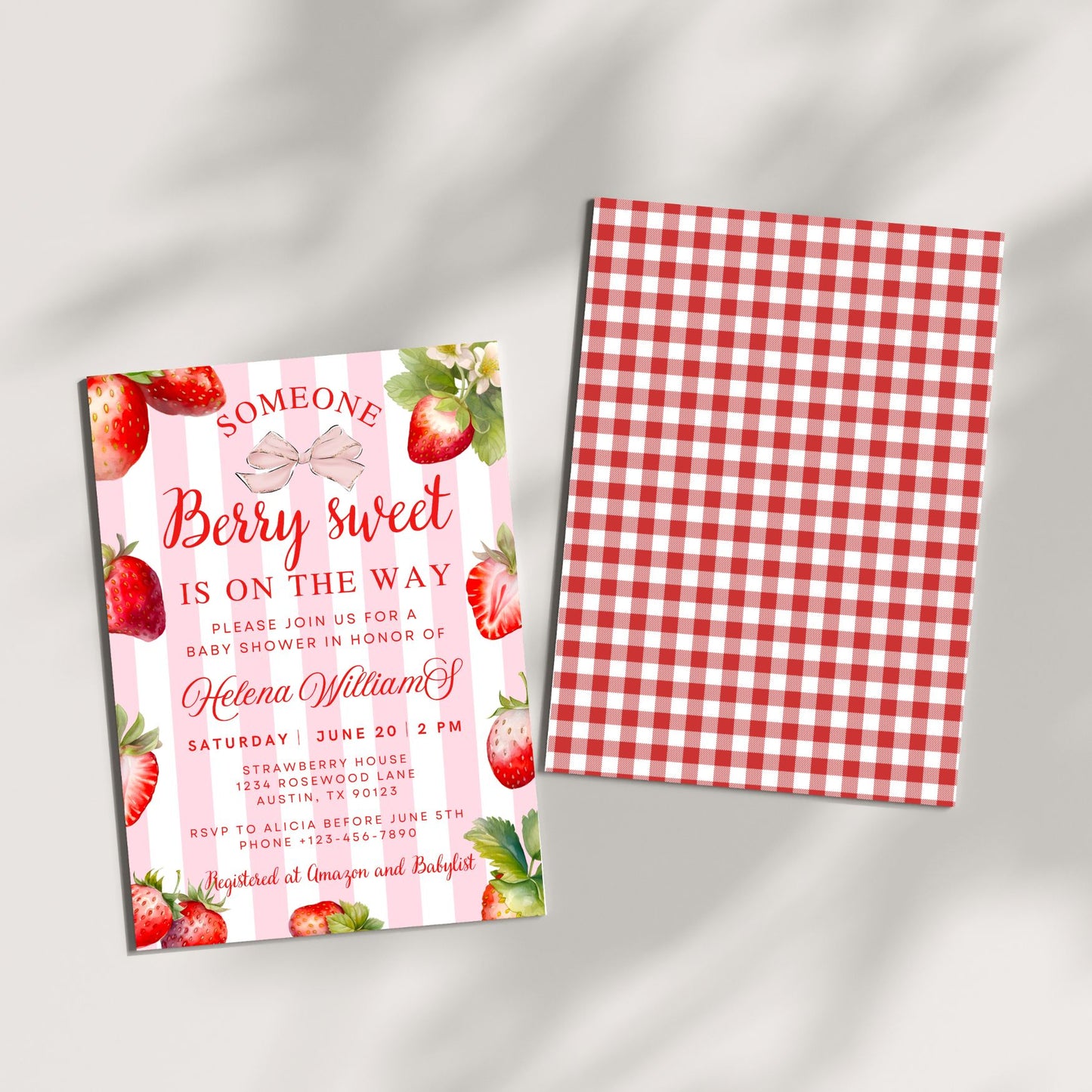 Berry Sweet Baby Shower Invitation Bundle
