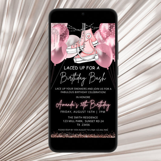Lace Up Sneaker Birthday Party Evite