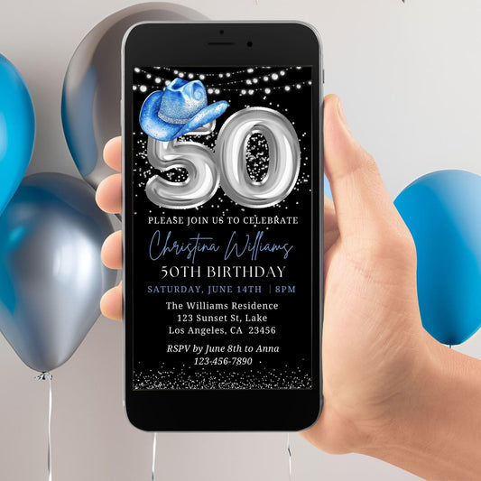 50th Birthday Western Cowboy Invitation