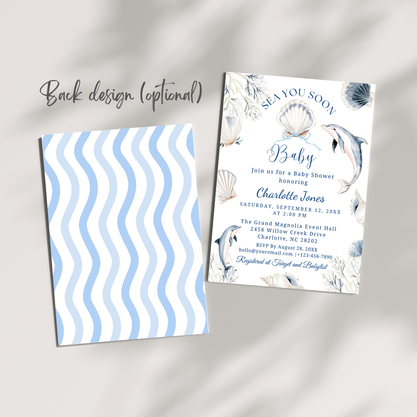 Coastal Baby Shower Boy Invitation Bundle