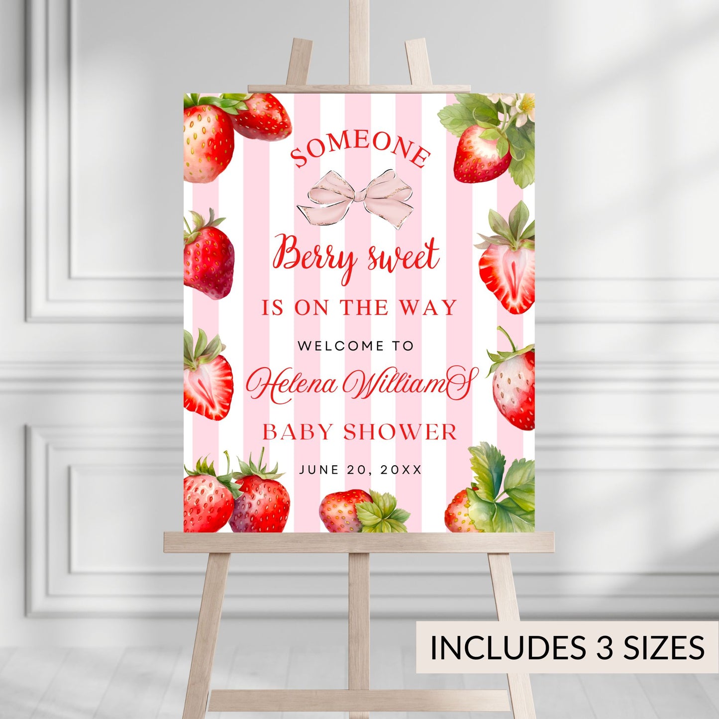 Someone Sweet Berry Is On The Way Baby Shower Welcome Sign