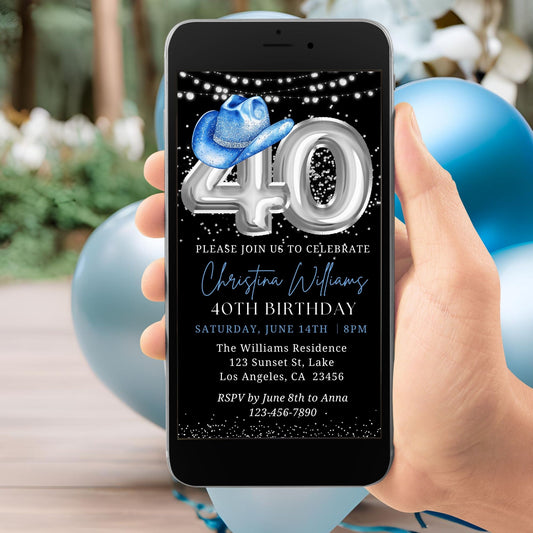 Western Rodeo 40th Birthday Party Invitation