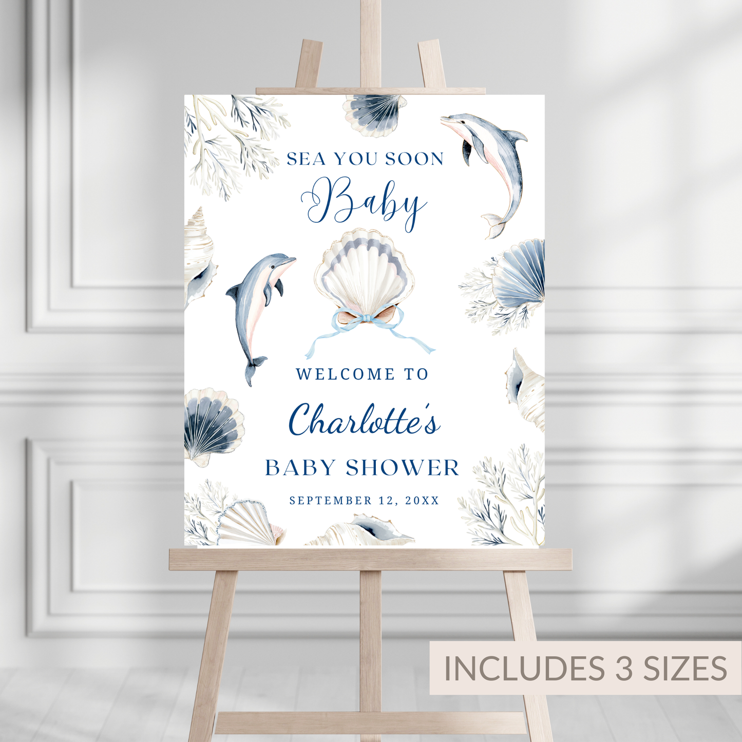 Coastal Baby Shower Welcome Sign
