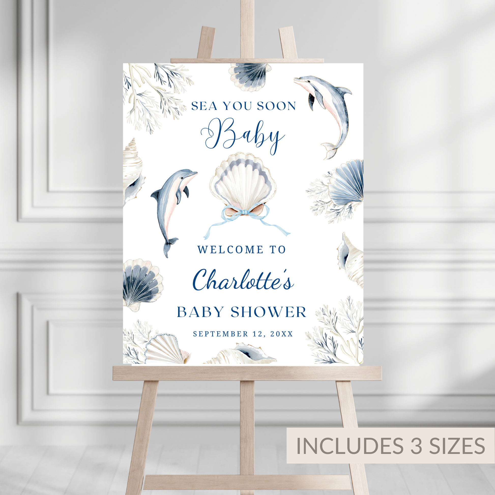 Coastal Baby Shower Welcome Sign