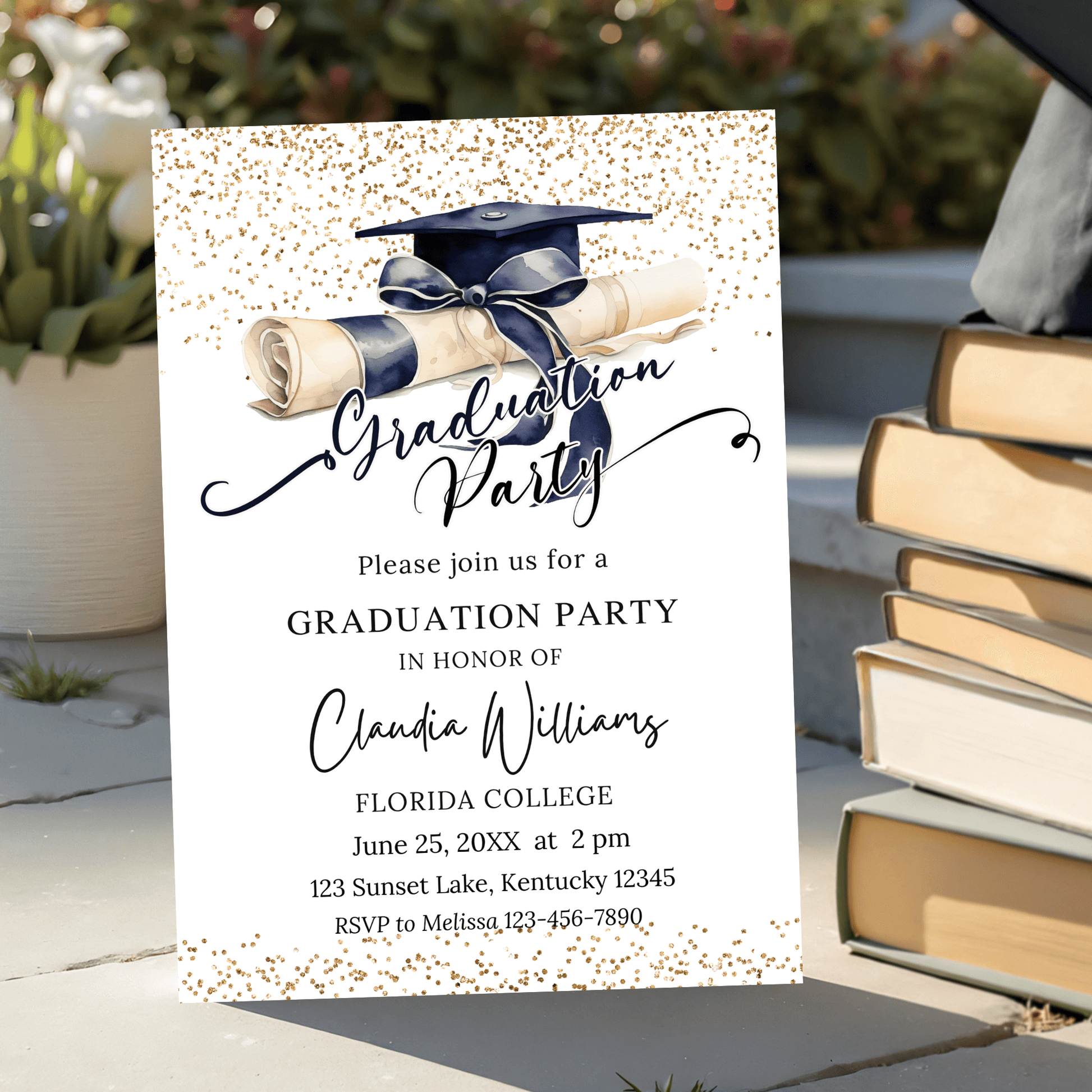 Elegant College Graduation Party Invitation