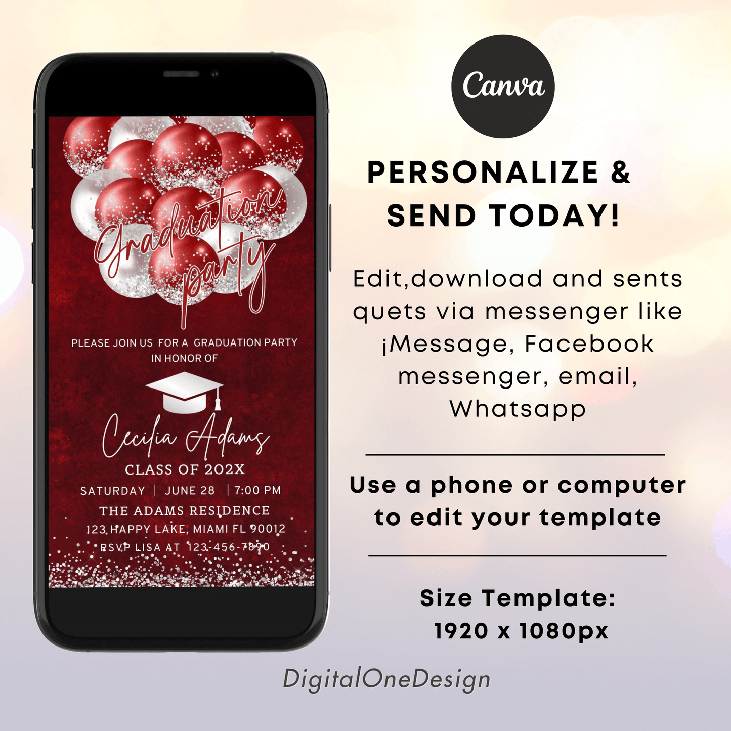 Editable Graduation Evite
