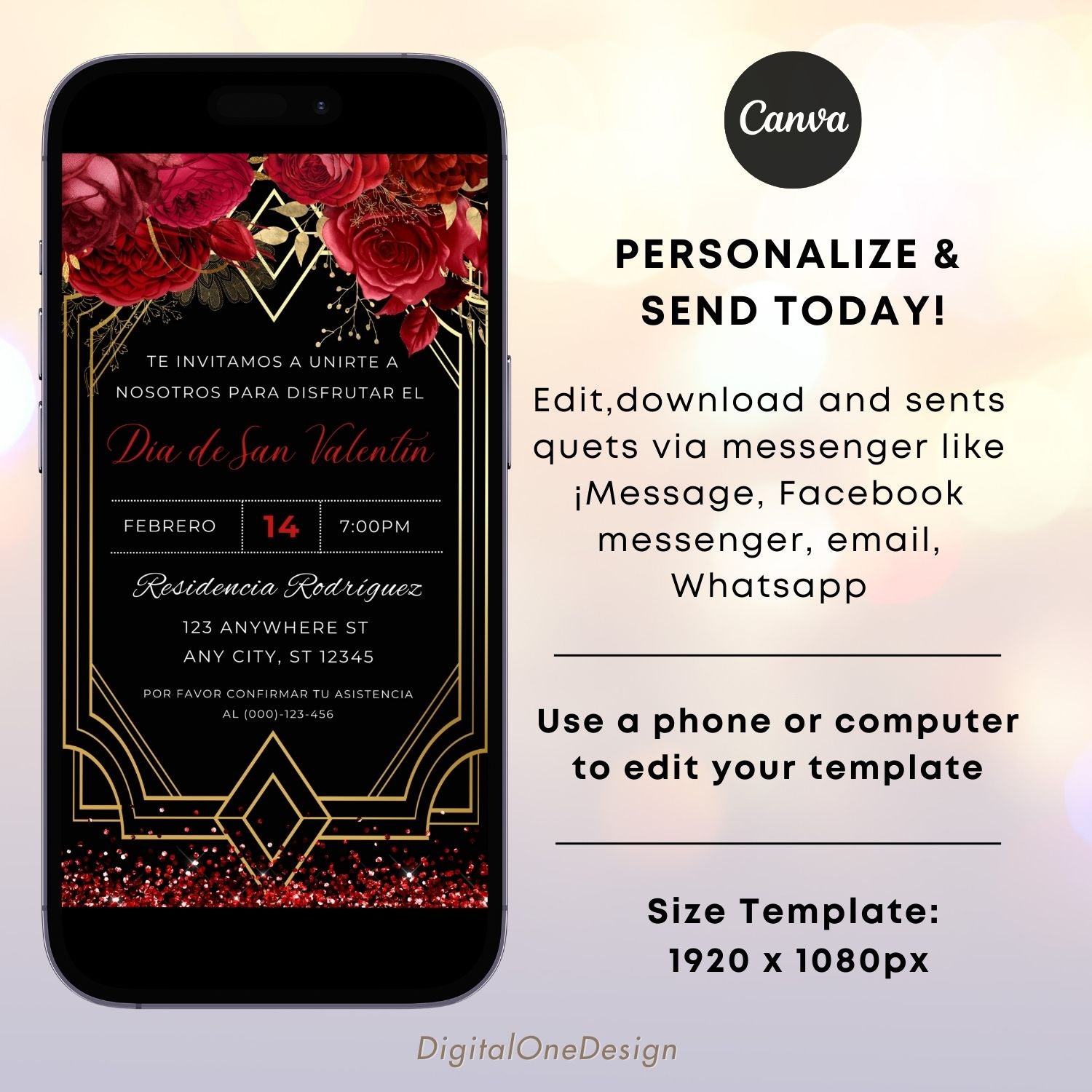 Spanish Valentine’s Day Party Invitation