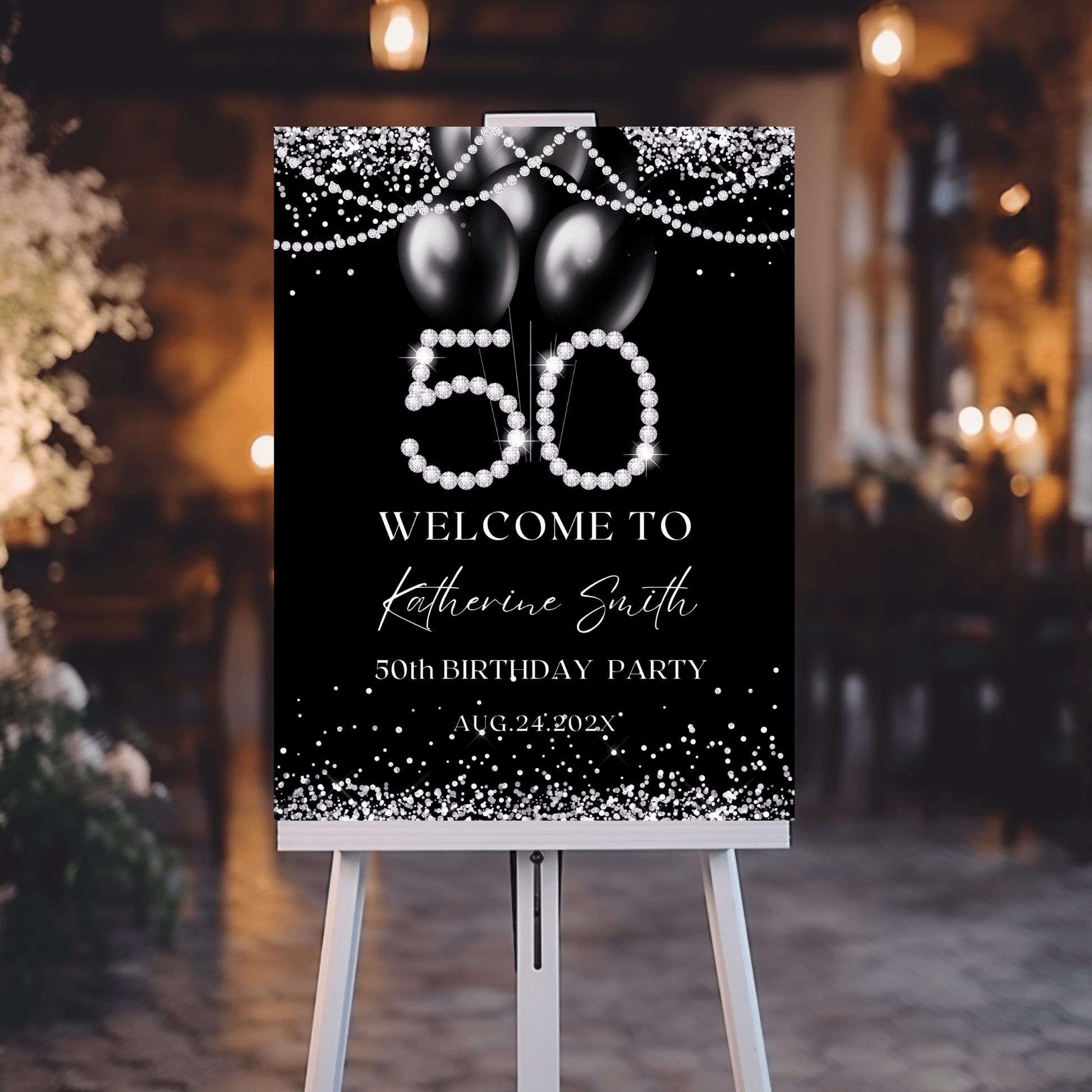 welcome sign for 50th birthday party decorations