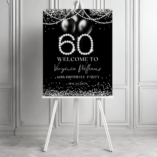 60th Diamonds Birthday Party welcome Sign