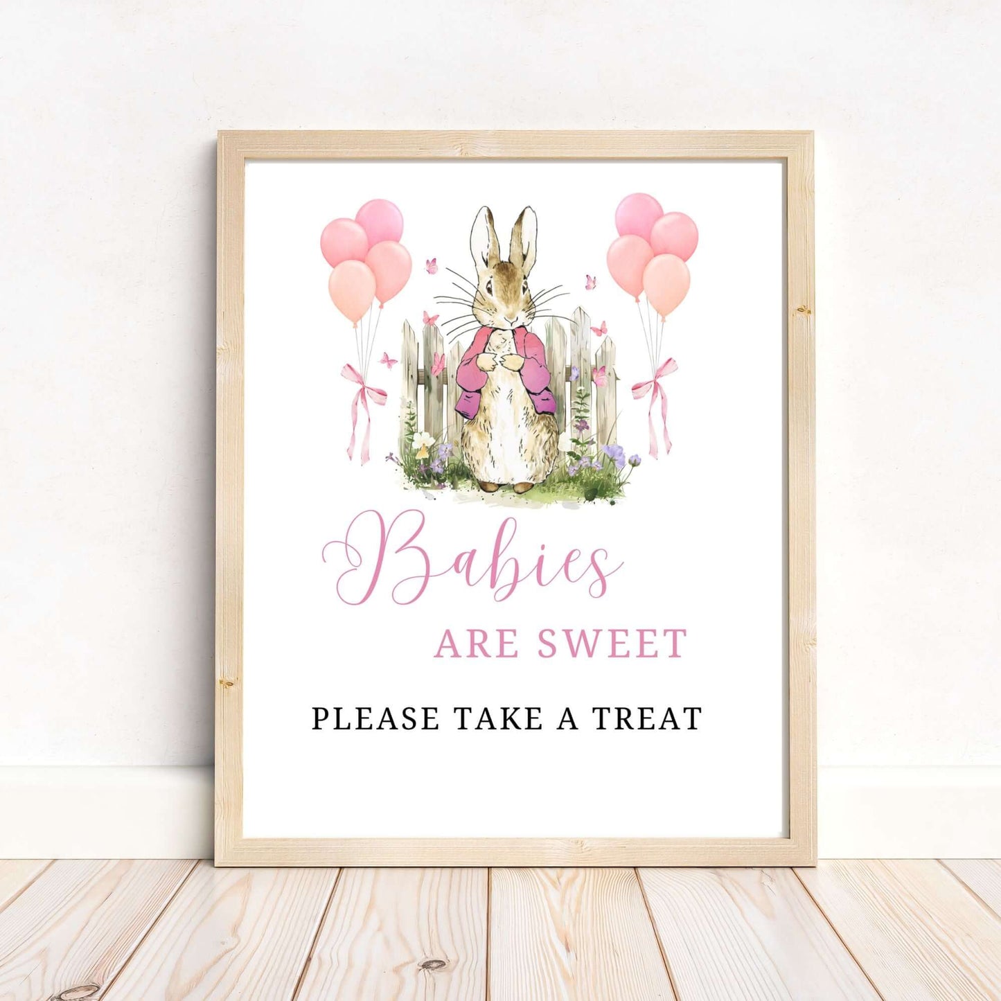 Printable Girl Peter Rabbit Baby Shower Sign