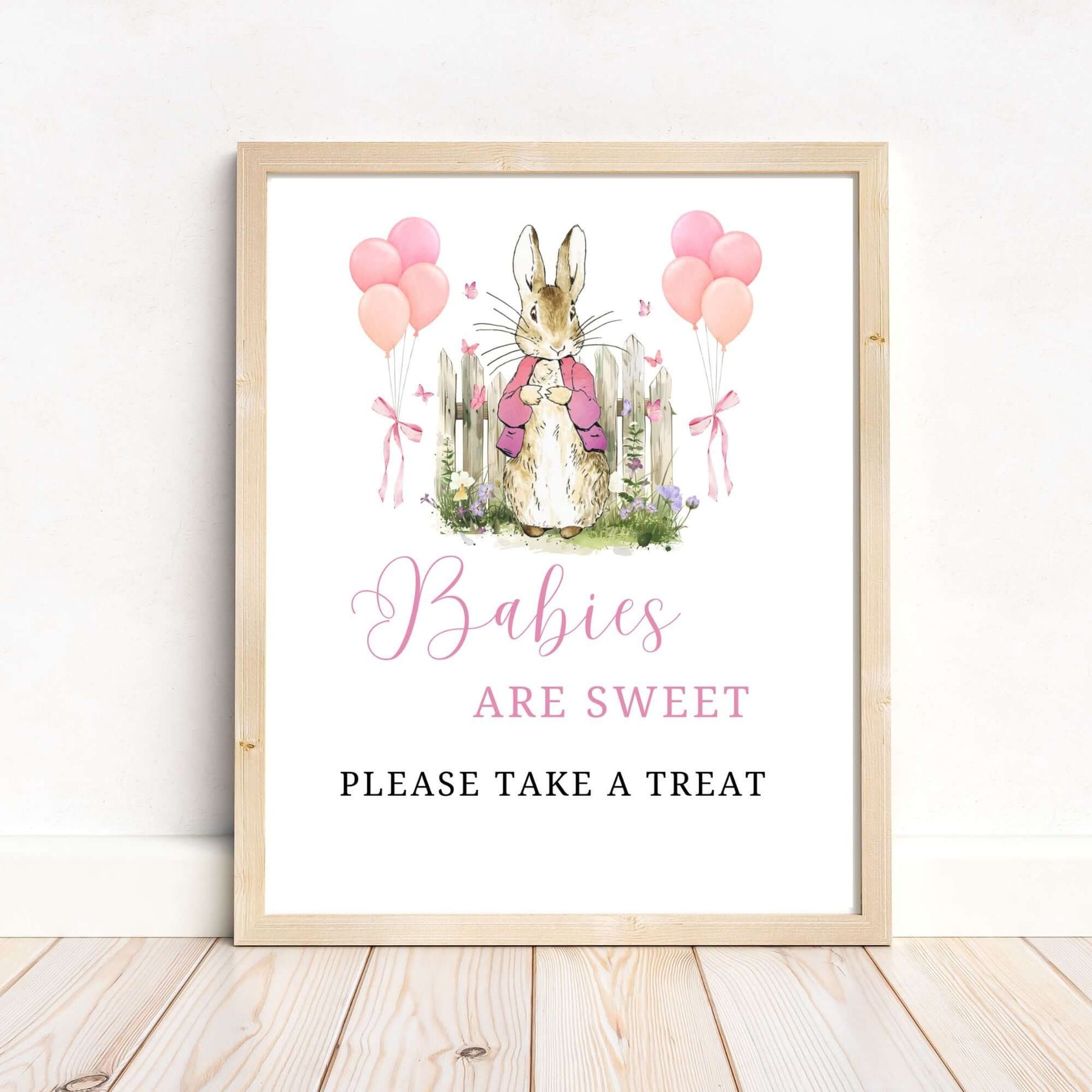 Printable Girl Peter Rabbit Baby Shower Sign