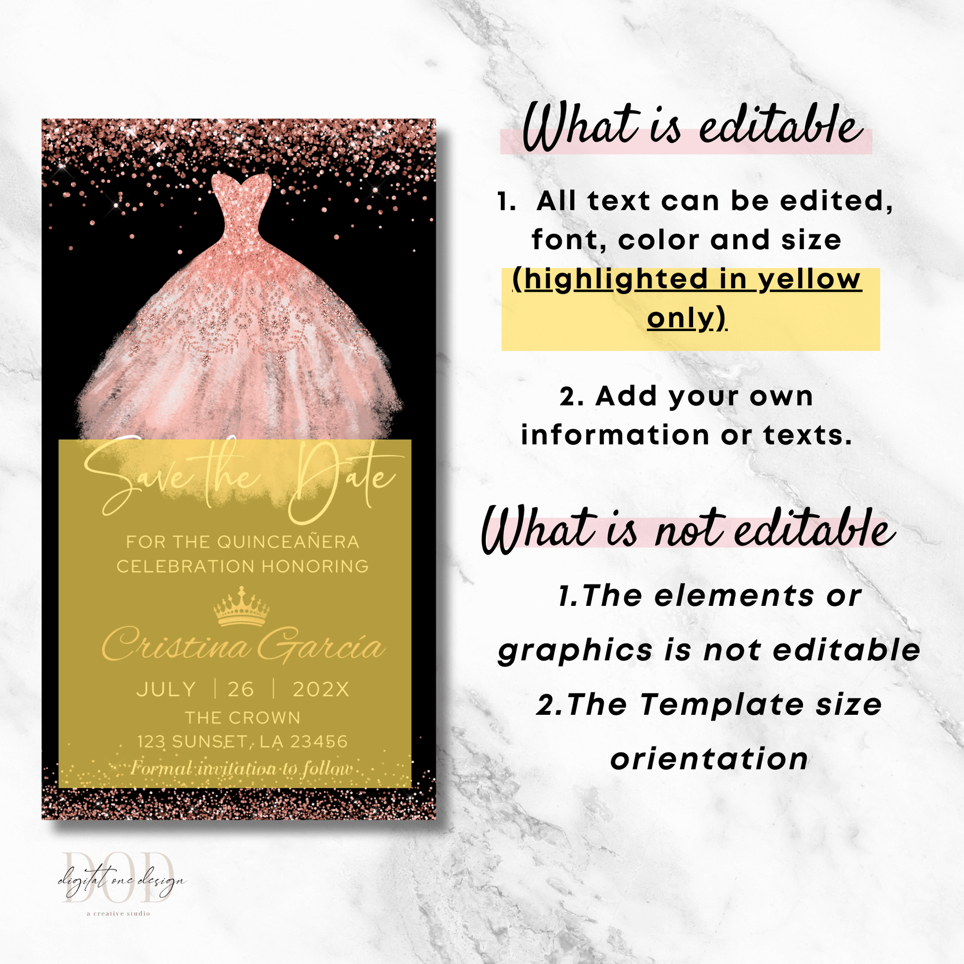 Editable Save the date Invitation Template