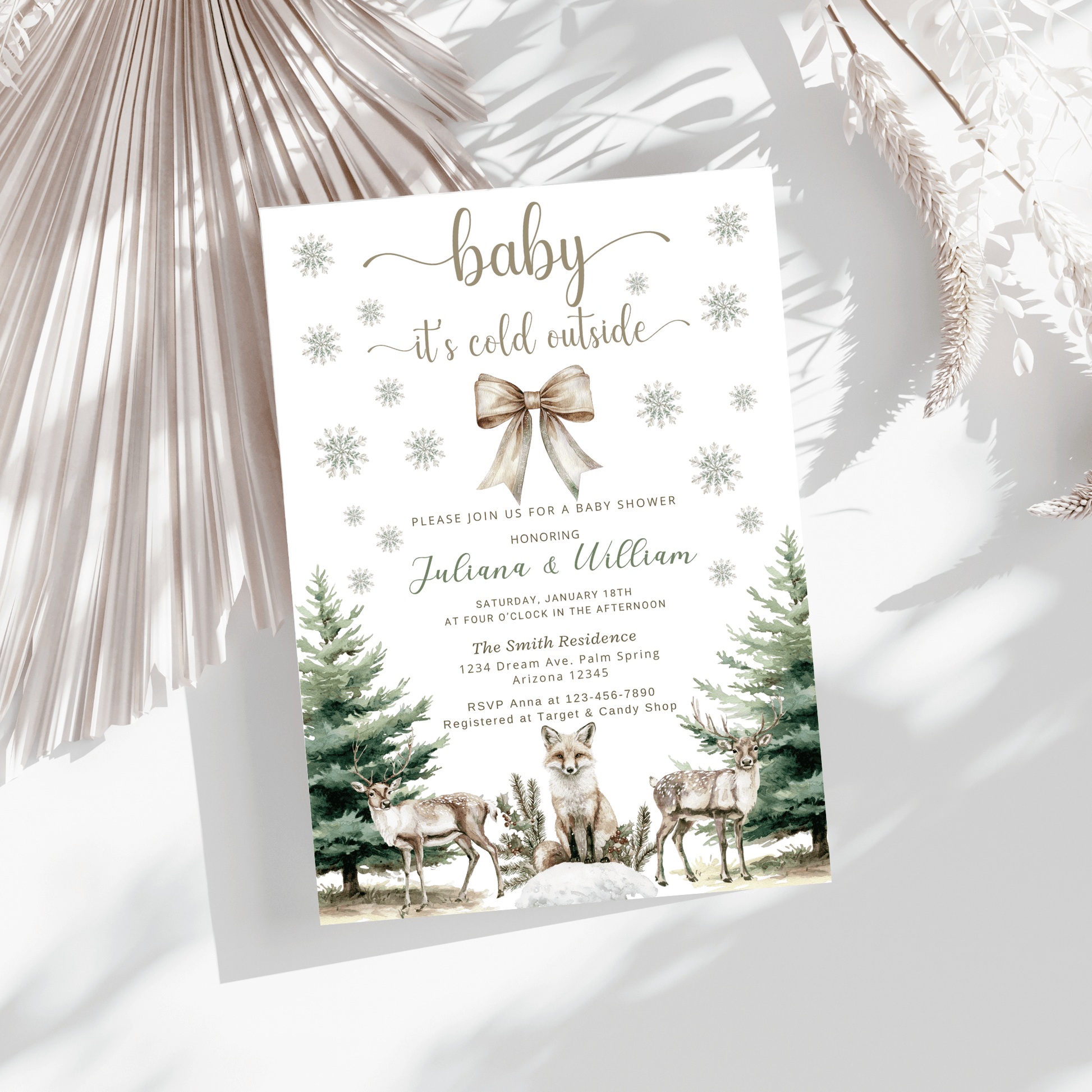 Rustic Baby Shower Invitation Template