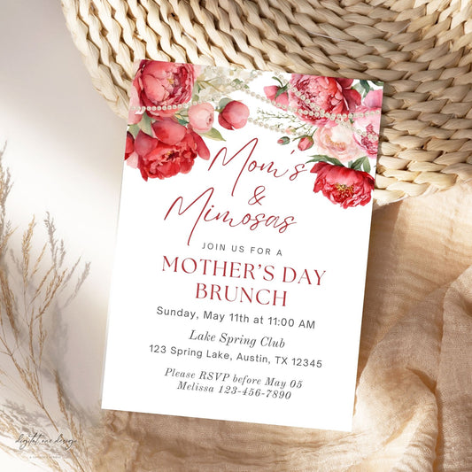 Celebrate Moms and Mimosas Editable Mother's Day Invite