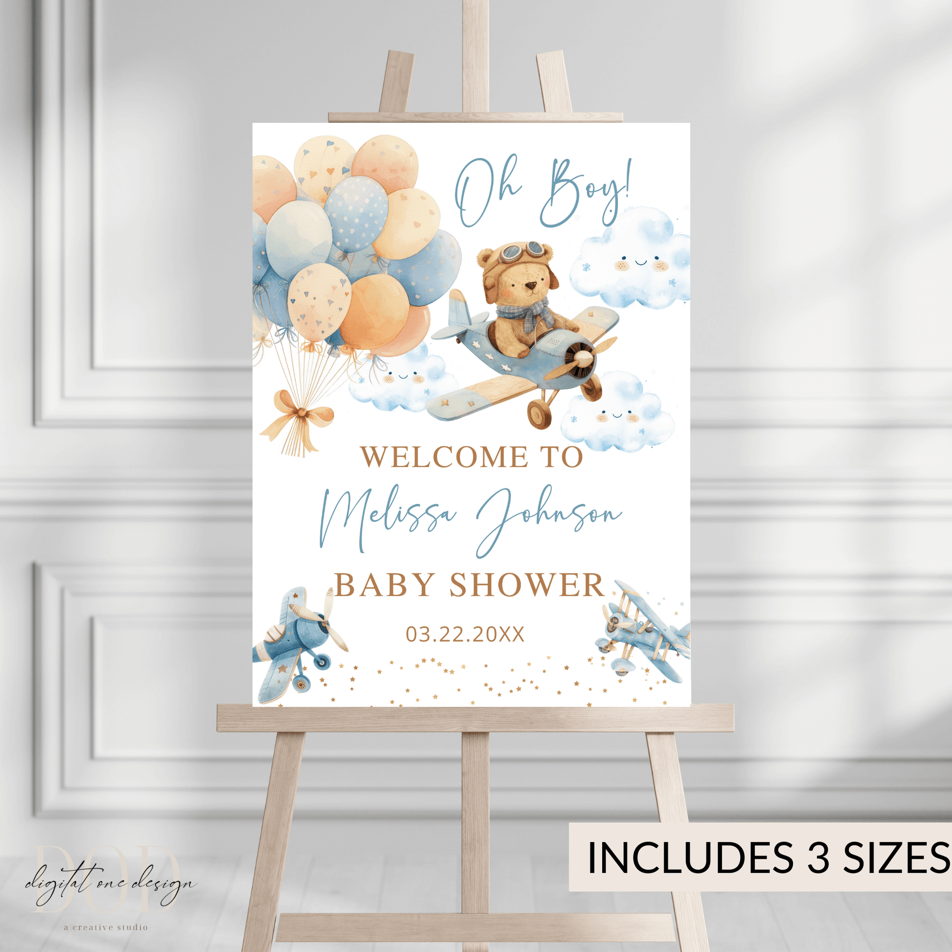  Oh Boy Baby Shower Welcome sign 