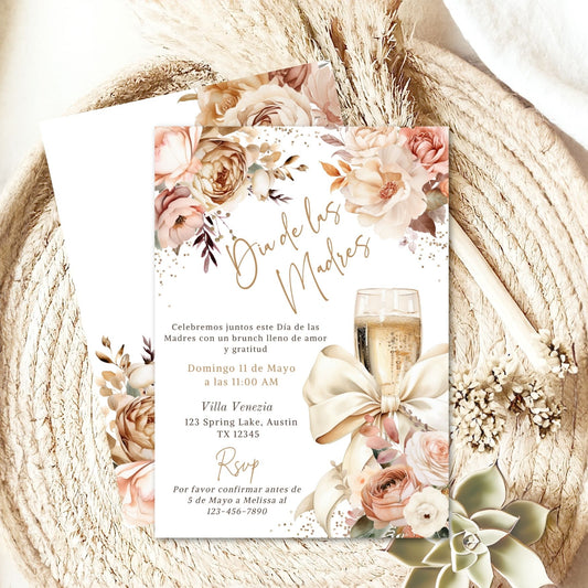 Elegant Spanish Mother's Day Brunch Invite