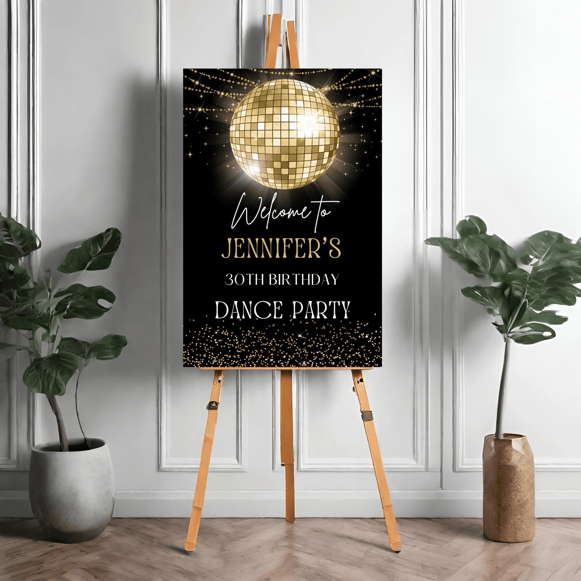 Disco Ball Birthday Party Sign