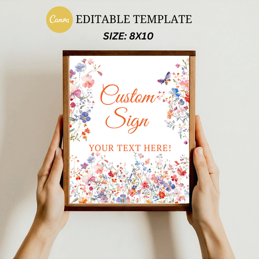 Editable Elegant Colorful Wildflower Event Sign