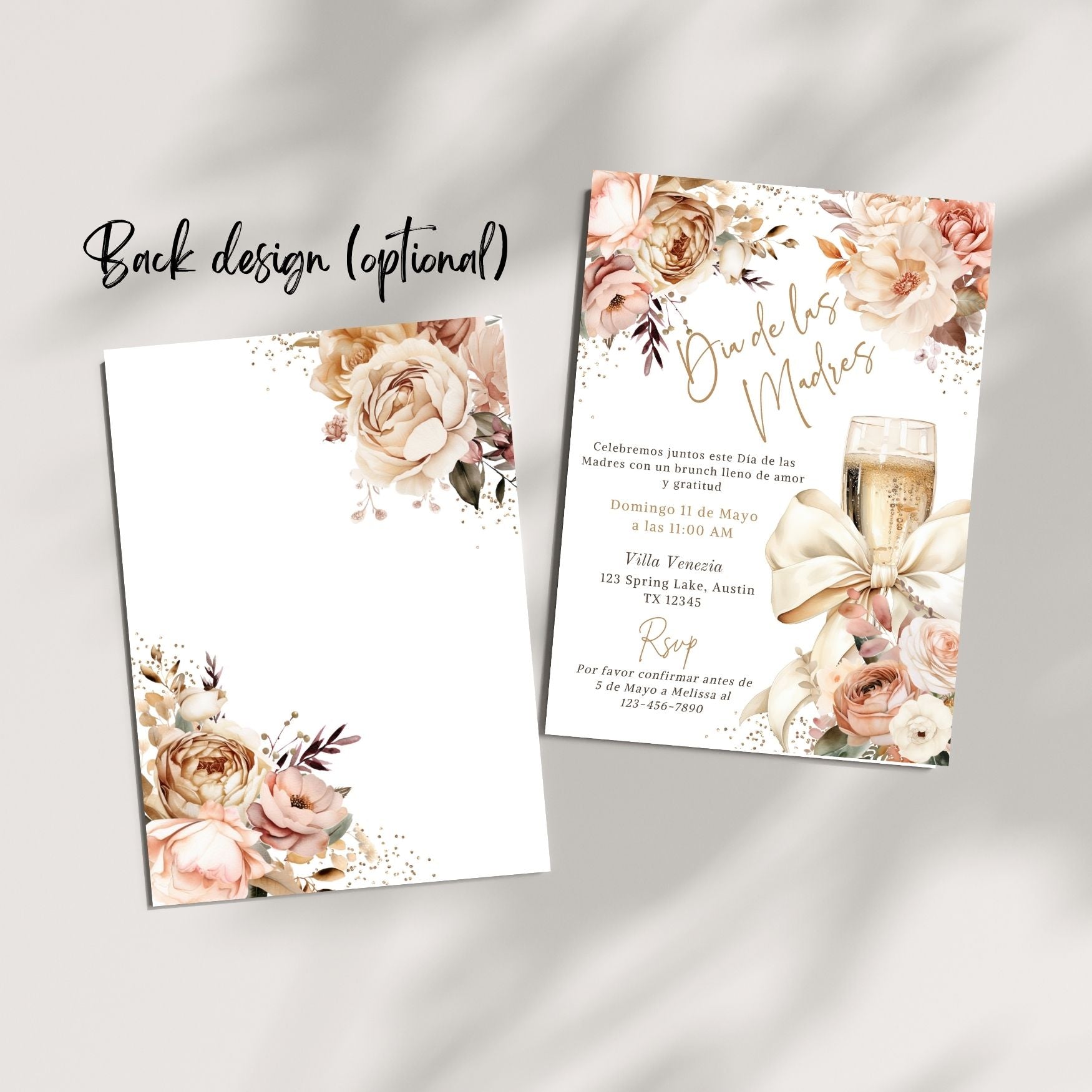 Elegant Spanish Mother's Day Brunch Invite