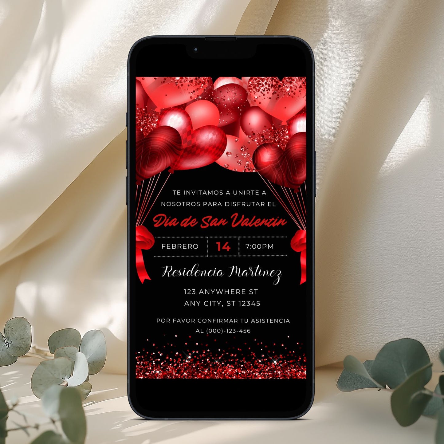 Spanish Valentines Day Party Invitation