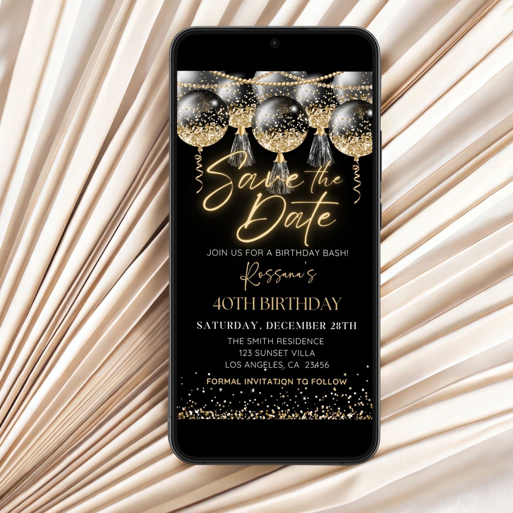 Digital Save The Date Birthday Invitation