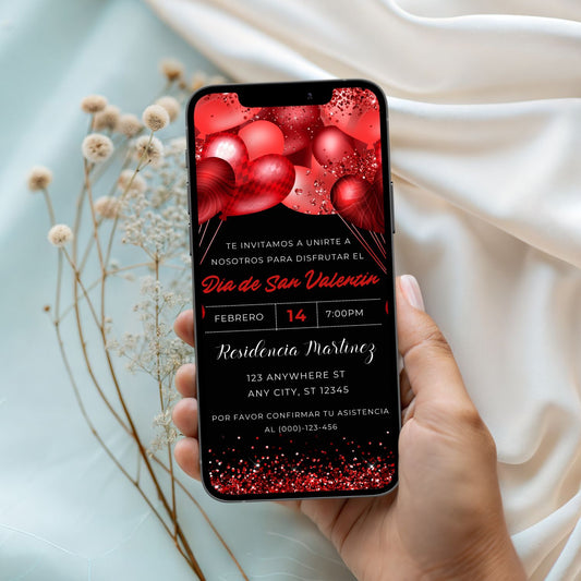 Spanish Valentines Day Party Invitation