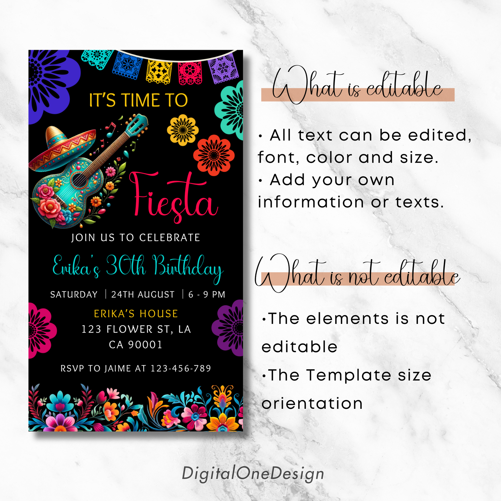 It's Time to Fiesta Invitation Template
