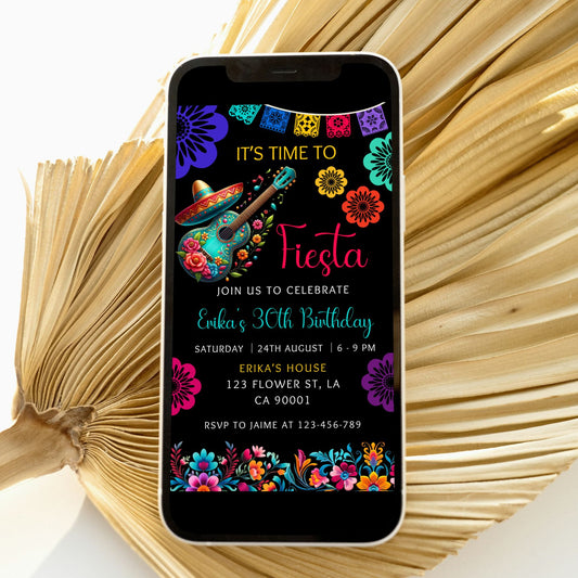 Editable Fiesta Birthday Invitation Template
