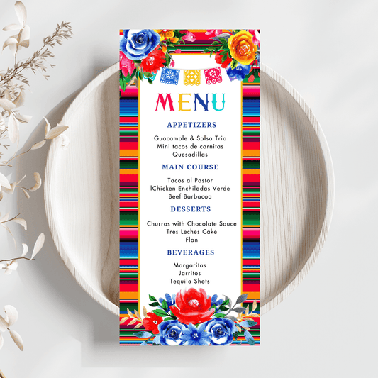 Mexican Fiesta Menu Card Template