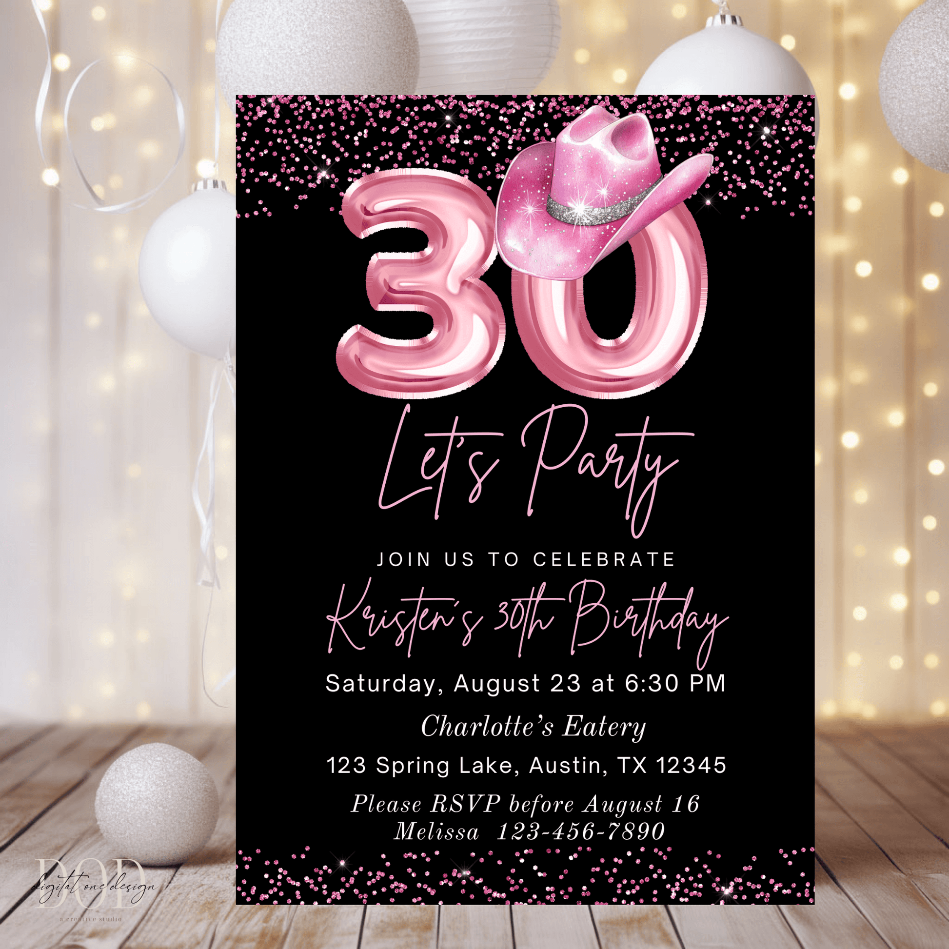 Western 30th Birthday invite