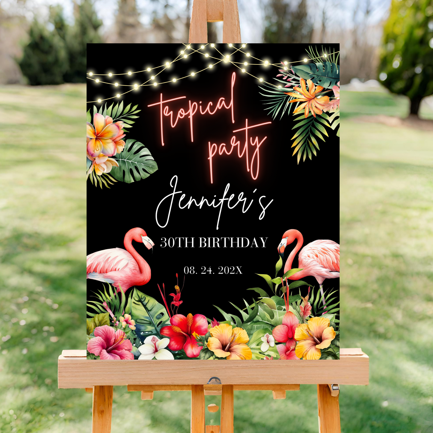 Tropical Birthday Party Welcome Sign