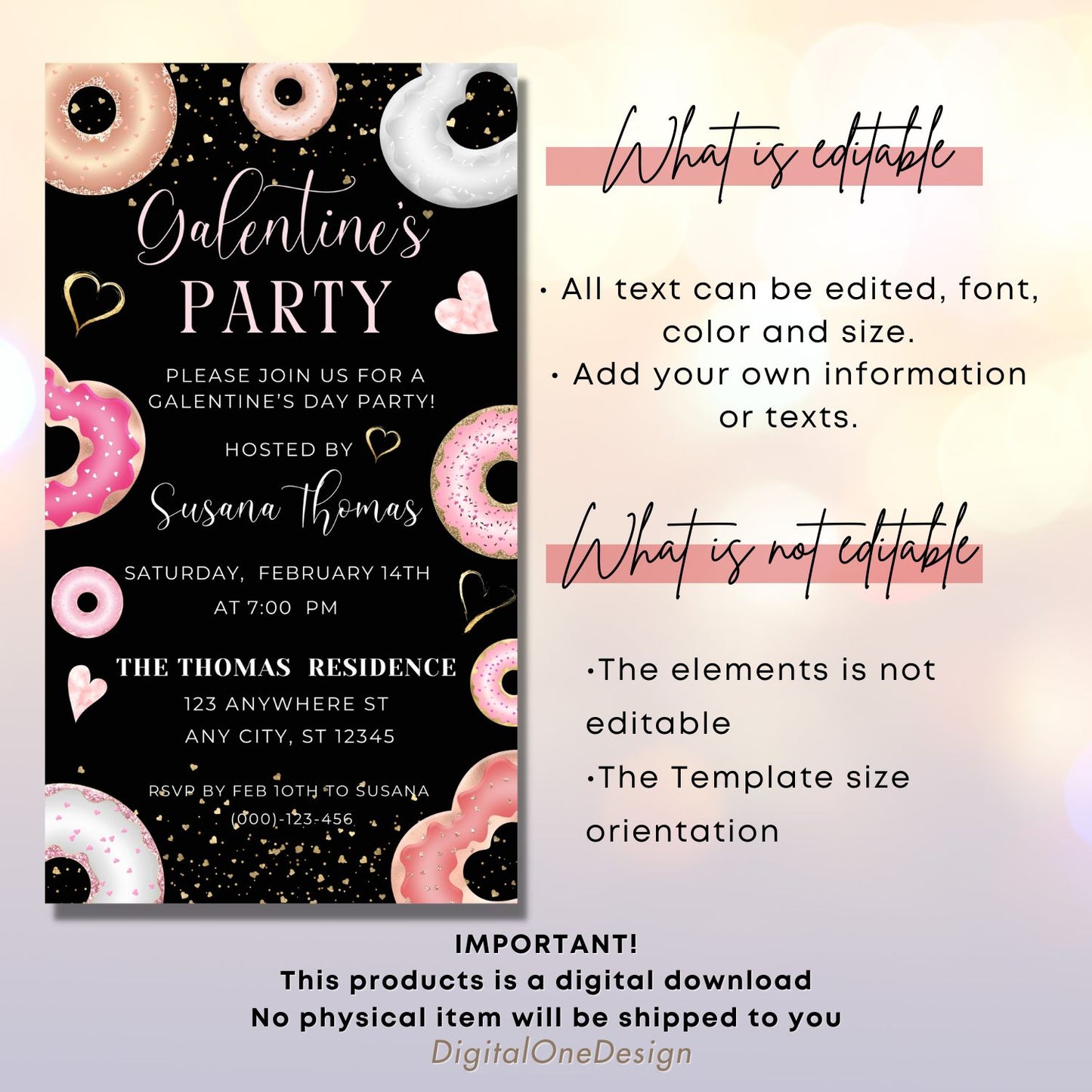 Electronic Galentines Party Invitation