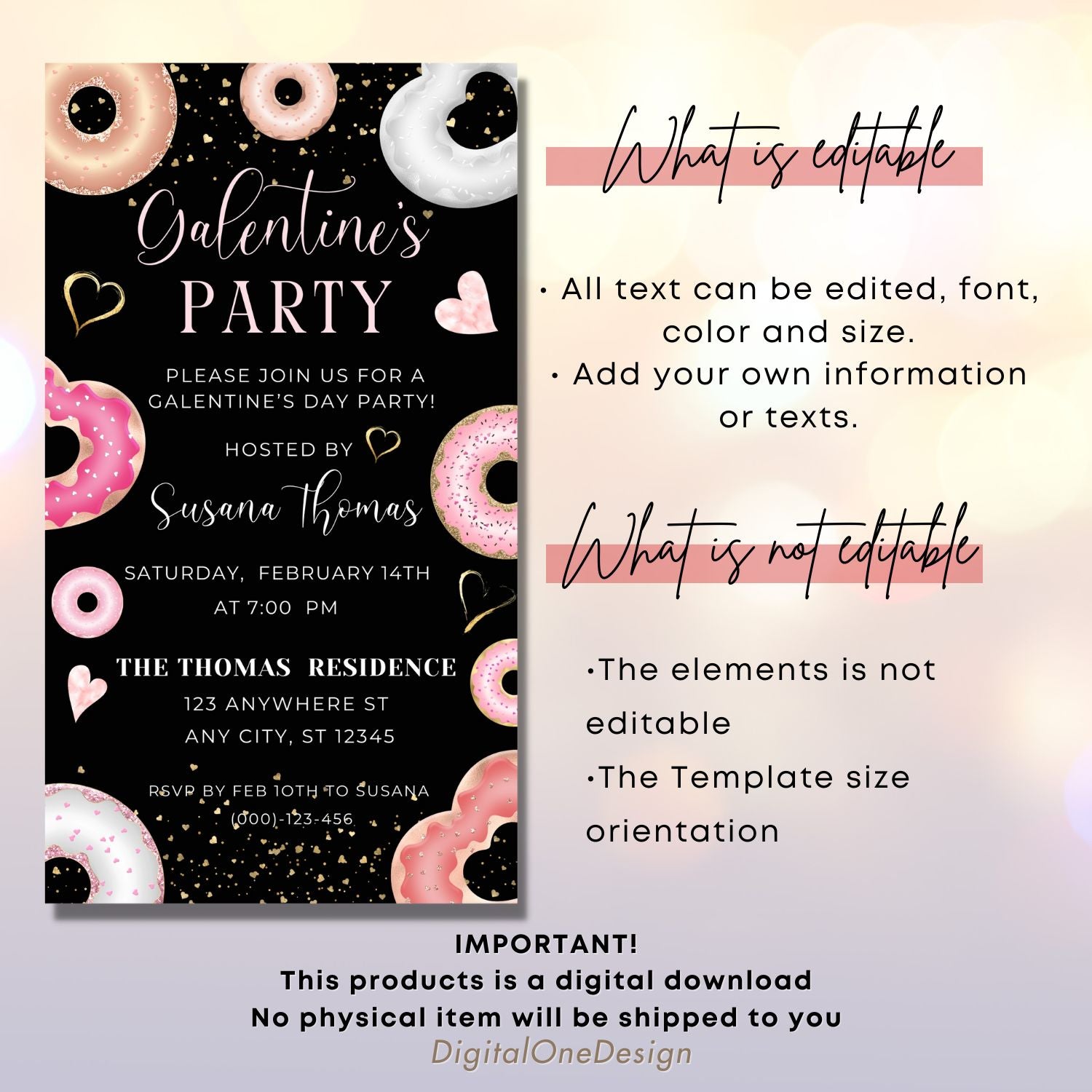 Electronic Galentines Party Invitation