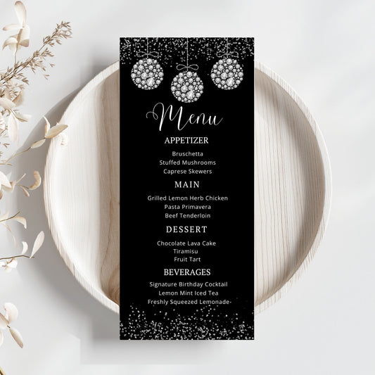 Sparkle & Shine Birthday Menu Template