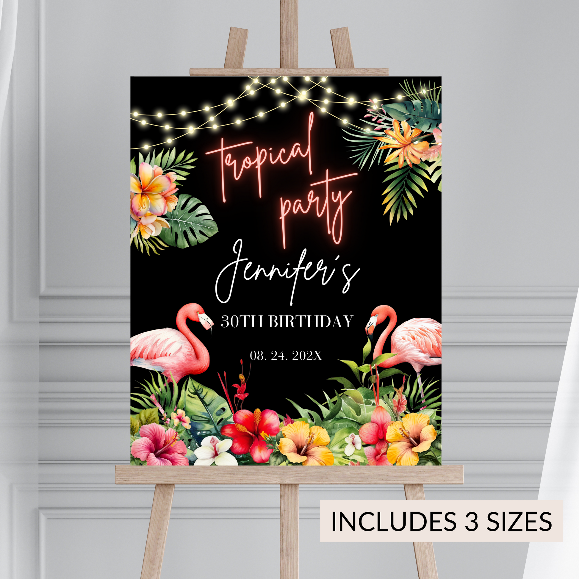 Hawaiian Tropical Luau Party Welcome Sign