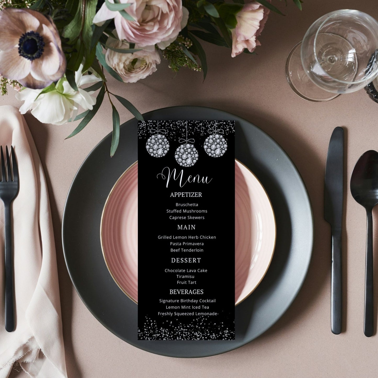 Sparkle & Shine Birthday Menu Template