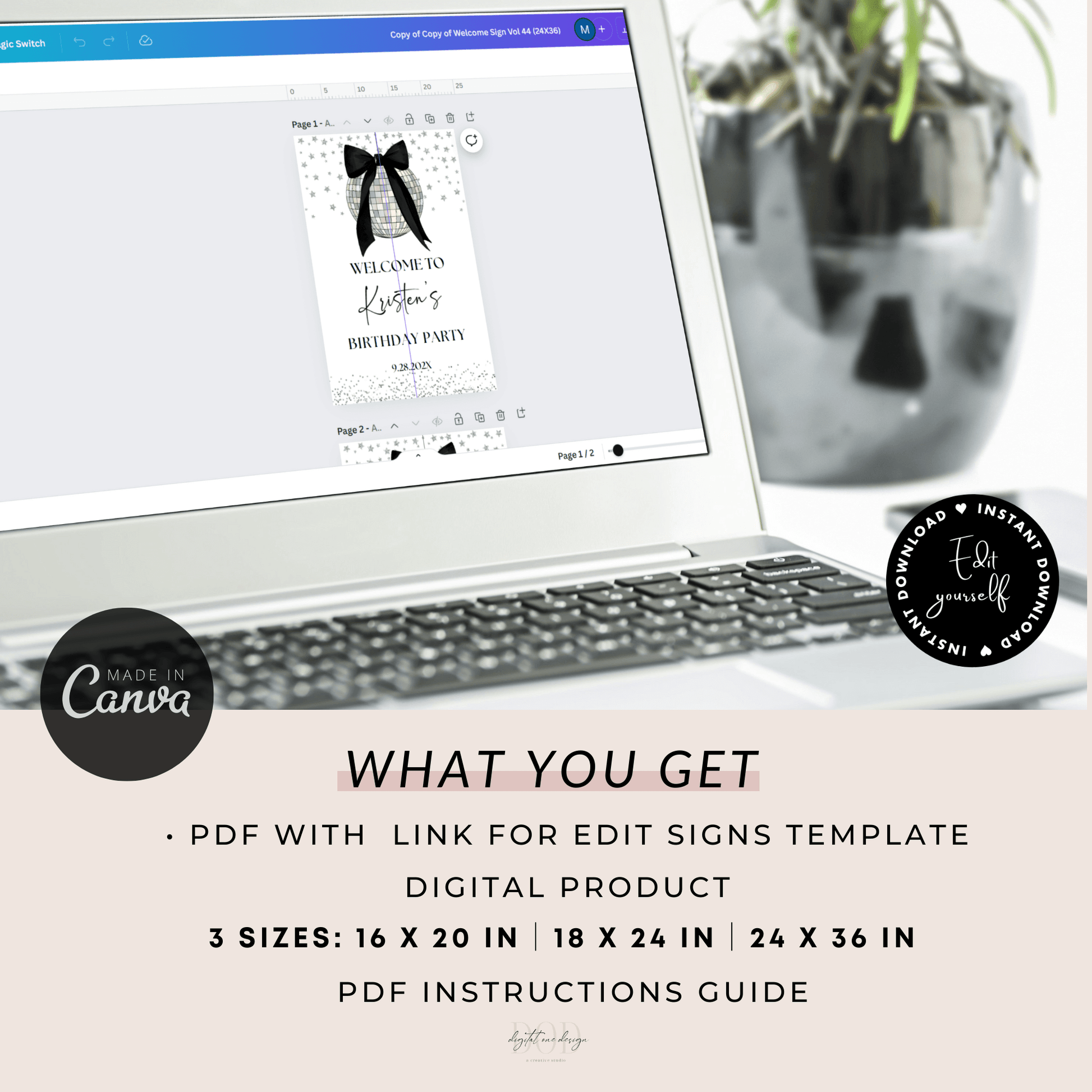 Editable Birthday Welcome Sign