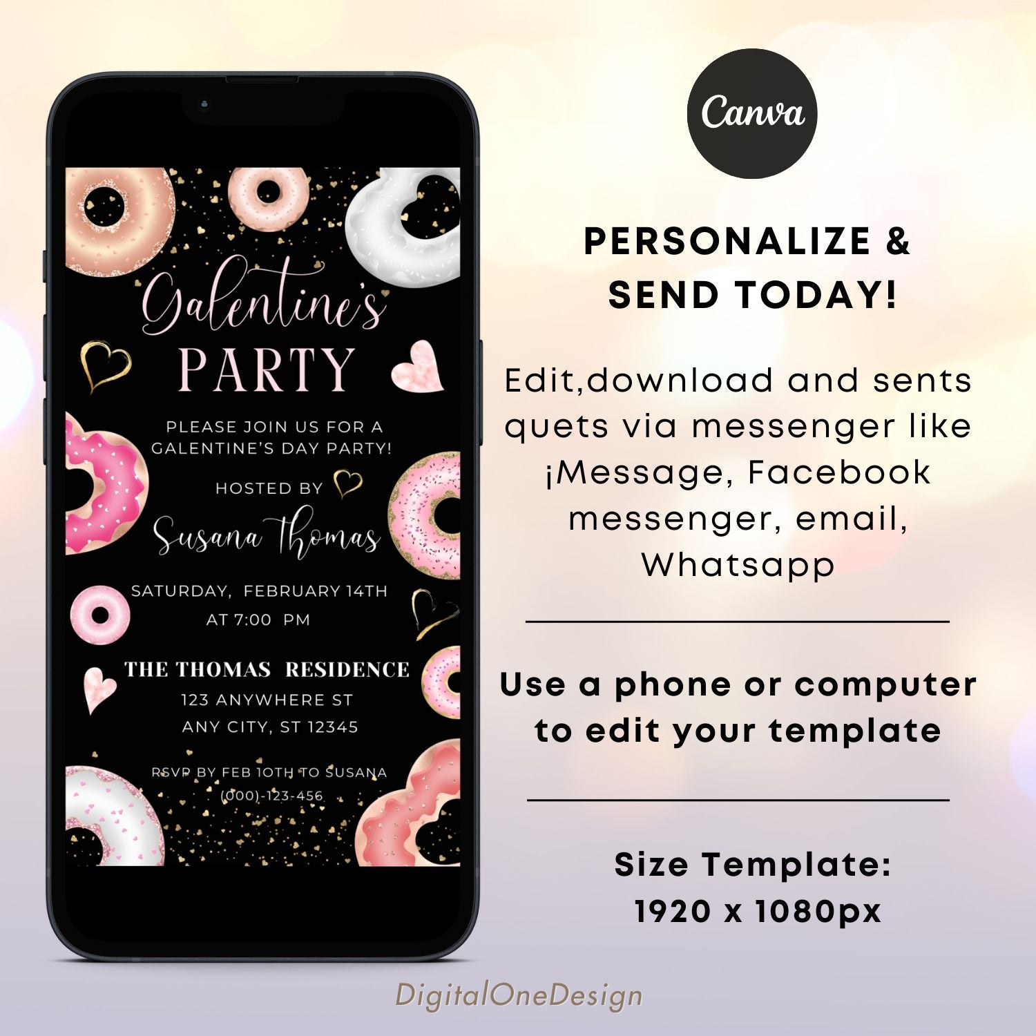 Electronic Galentines Party Invitation
