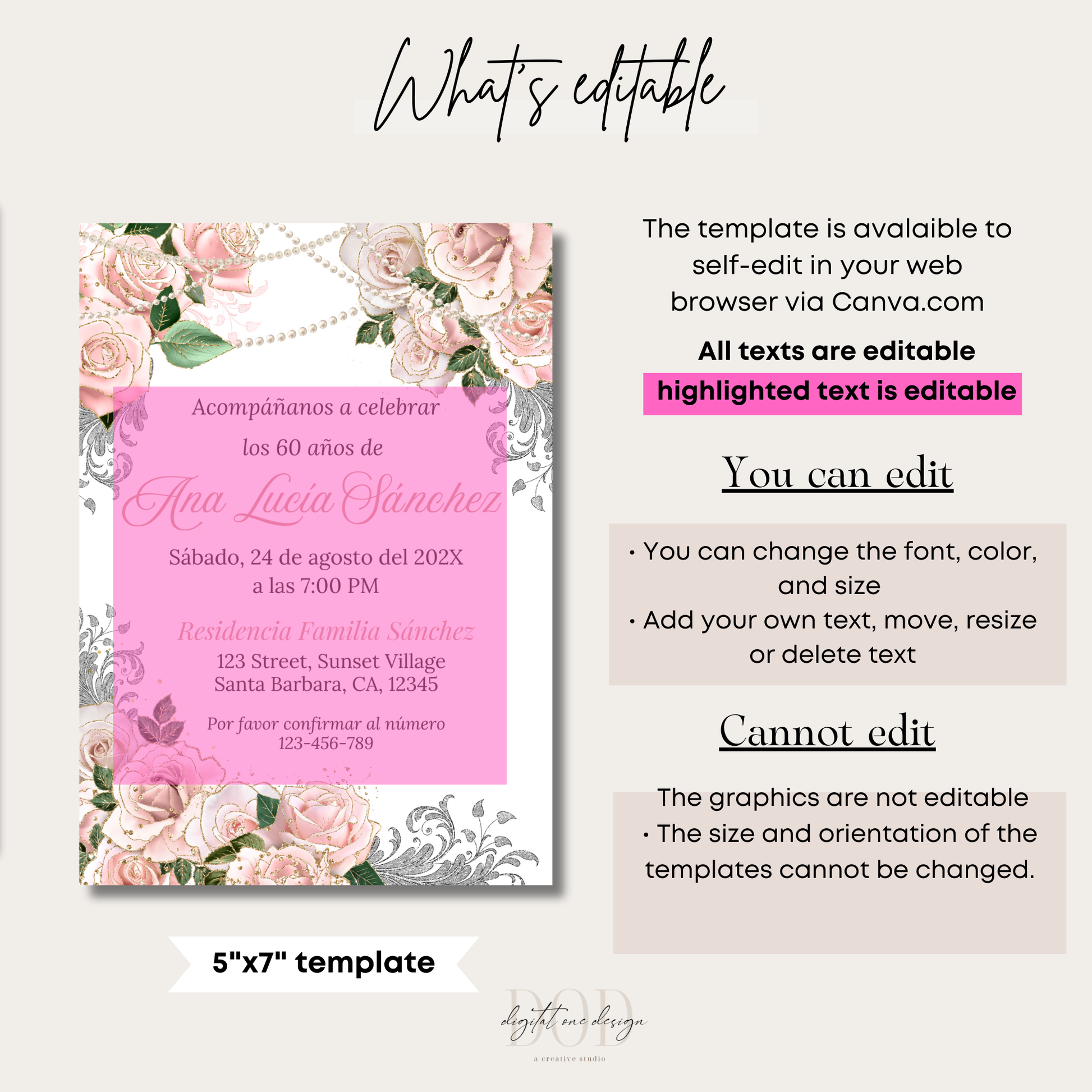 Editable Birthday Invitation in Canva