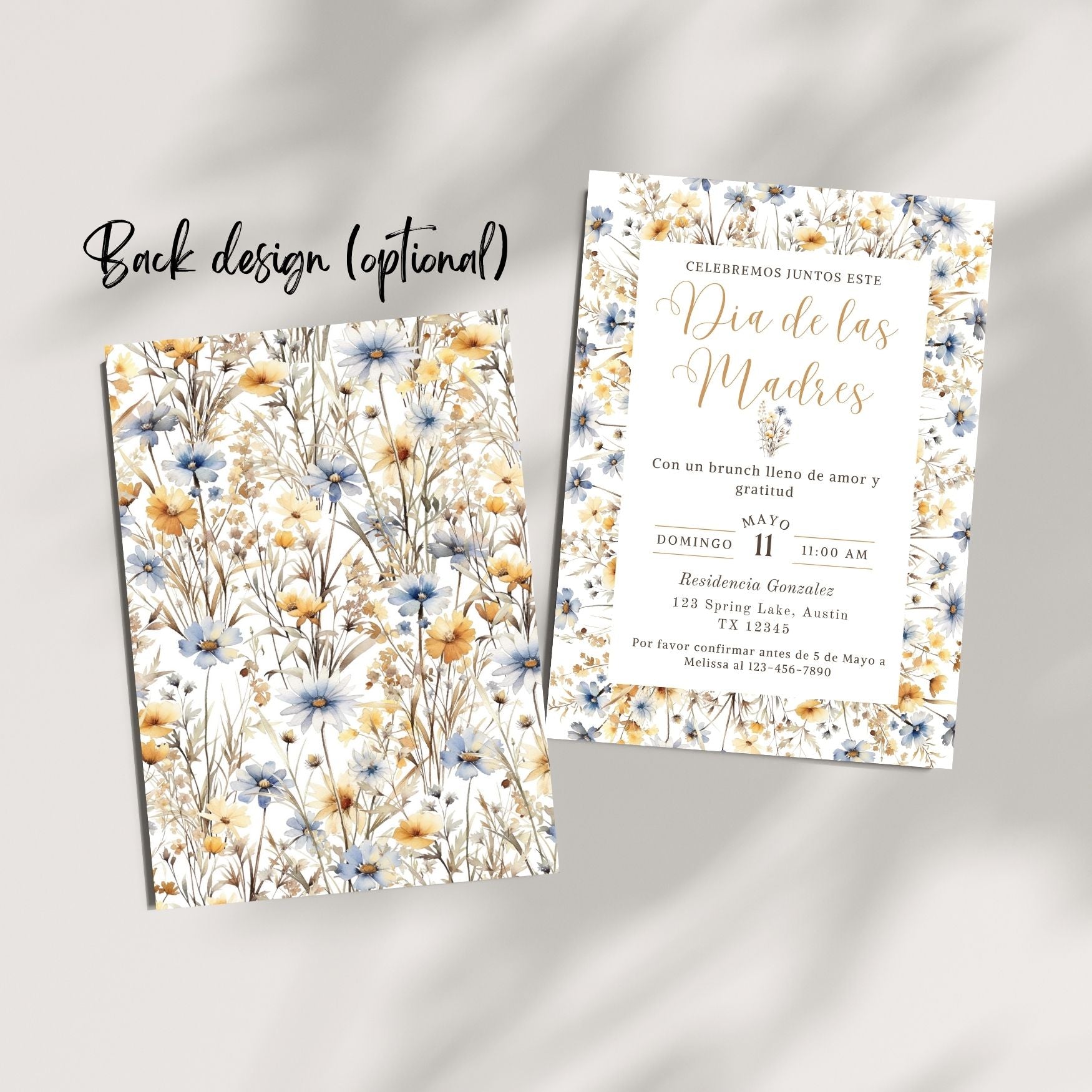 Spanish Wildflower Mother's Day Invitation Template