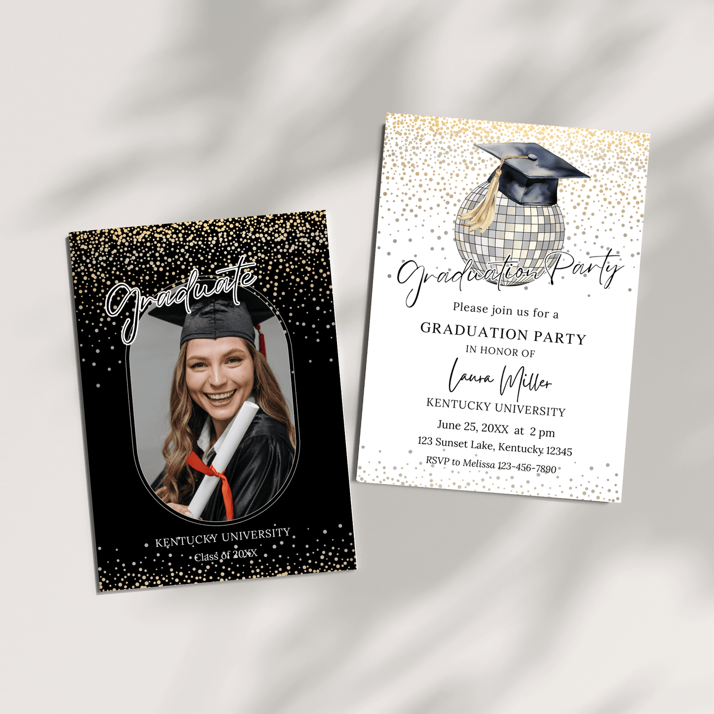 Elegant Photo Graduation Party Invitation
