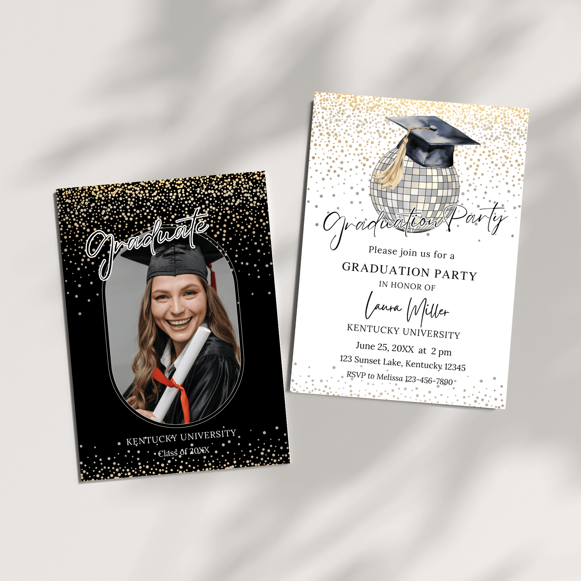 Elegant Photo Graduation Party Invitation