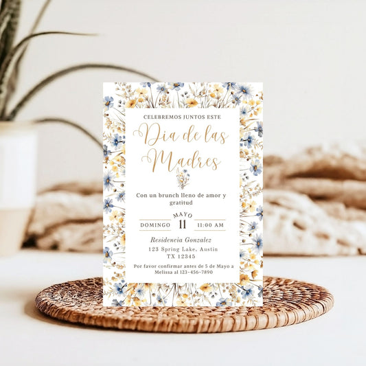 Spanish Wildflower Mother's Day Invitation Template