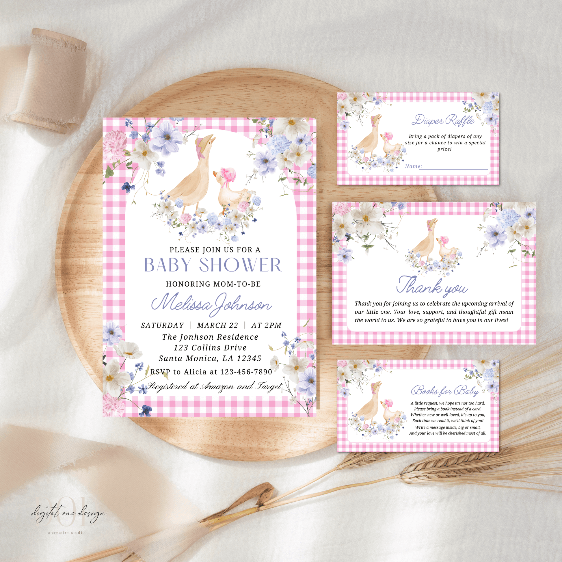 Goose Girl Baby Shower Invitation Bundle