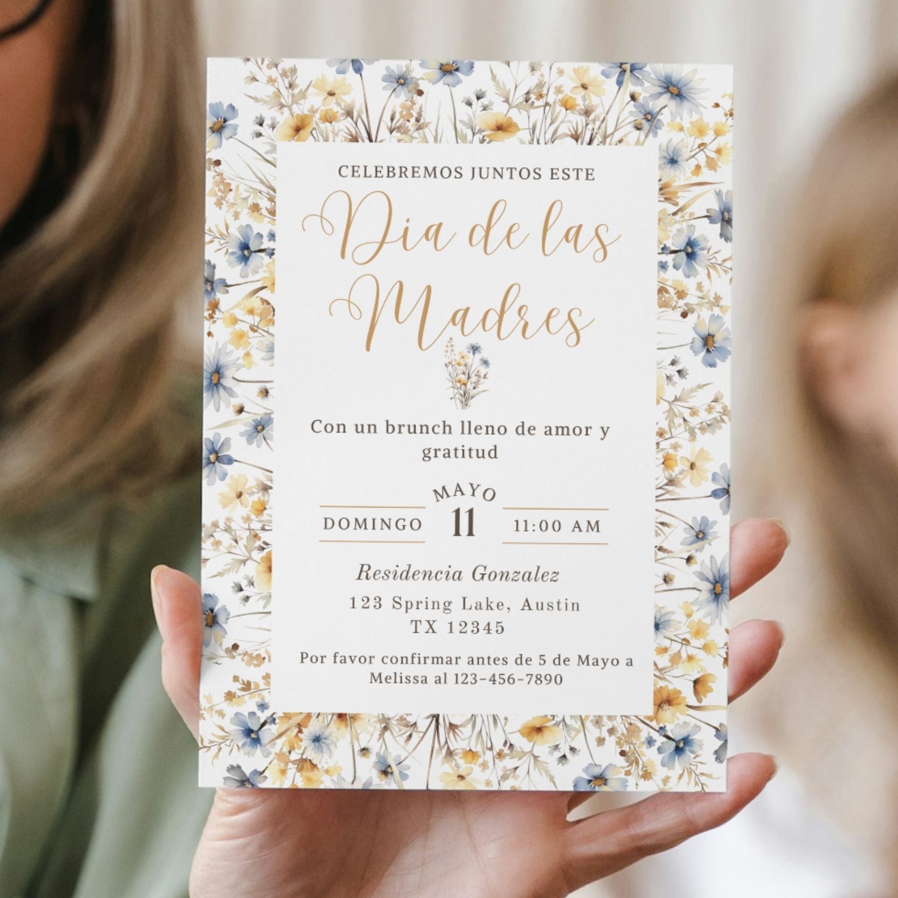 Spanish Wildflower Mother's Day Invitation Template