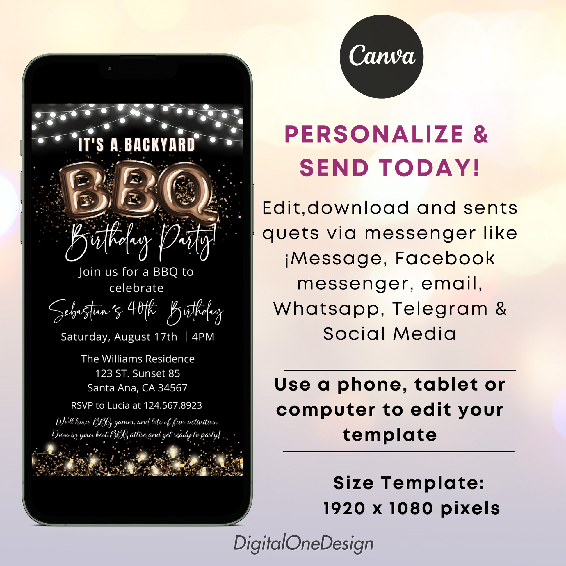 Personalize & send today, Backyard BBQ Birthday Party Invitation