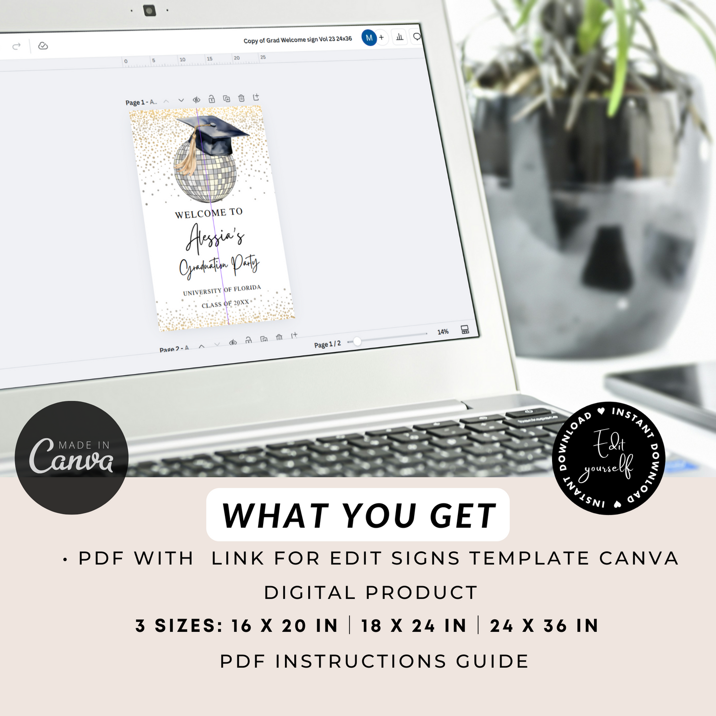 Editable Graduation party poster