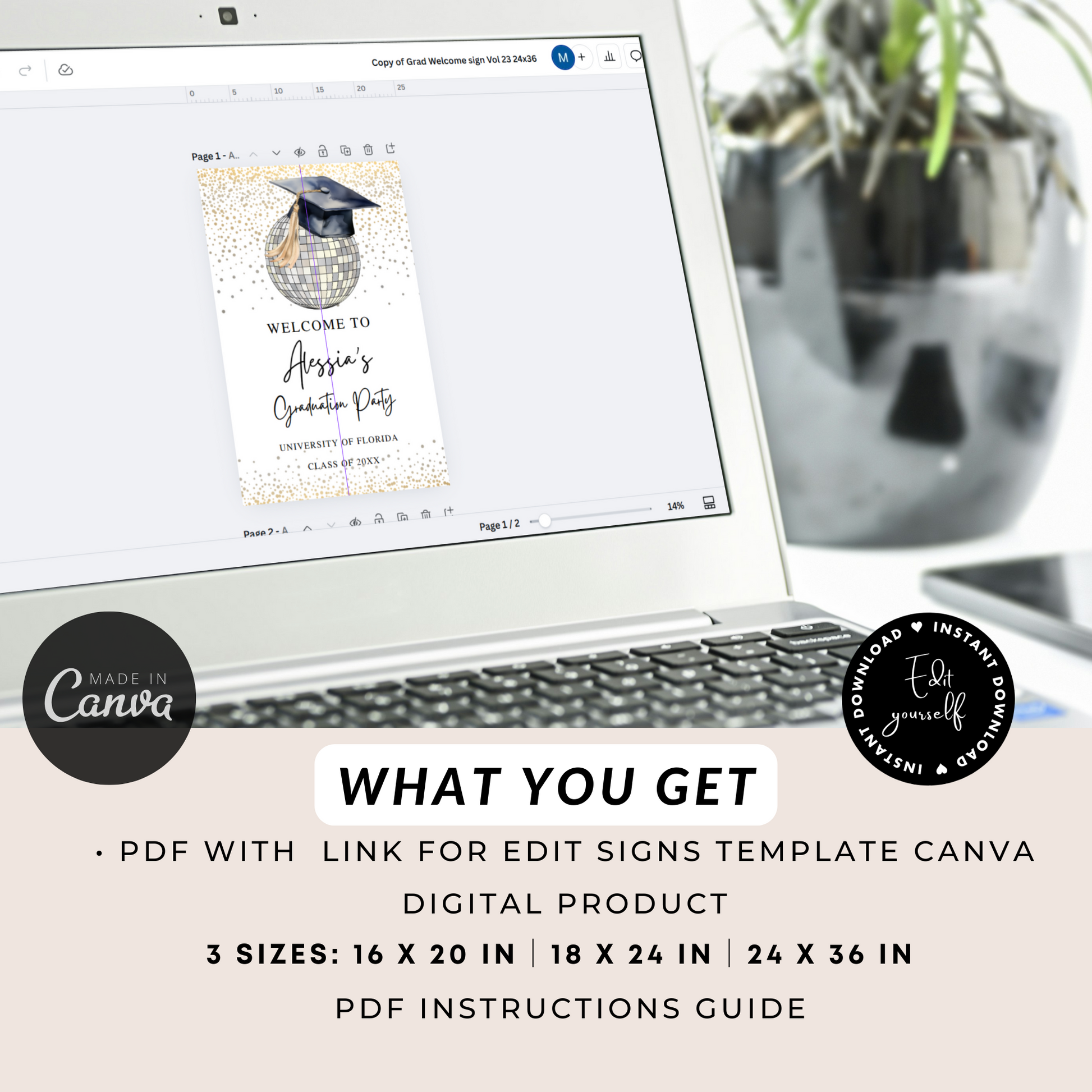 Editable Graduation party poster